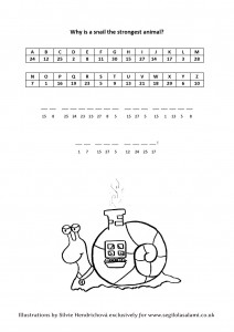 Snail cryptogram Illustrated word games