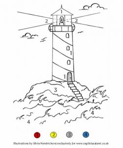 Lighthouse coloring Pirate illustrations for children