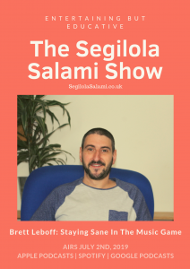 author brett leboff talks about his mental health issues on podcast the segilola salami show cover art