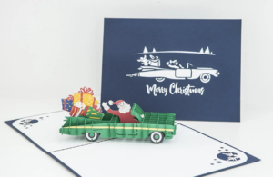 quirky christmas 2021 gift guide with a pop-up christmas card